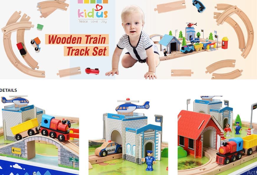 wooden train track storage