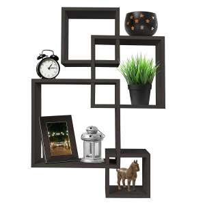 Greenco 4 Cube Intersecting Wall Mounted Floating Shelves