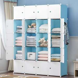 GEORGE&DANIS Kids Shelf Portable Closet Wardrobe Dresser Armoire Plastic Storage Cube Organizer for Kids Teenagers