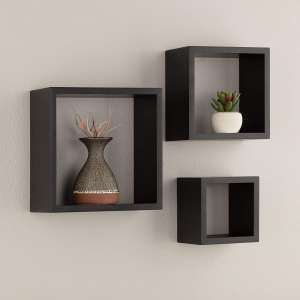 Pinnacle Frames and Accents Square Wall Shelf Set