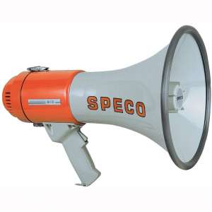 Speco Technologies Megaphone, White, Full-Size (ER370)