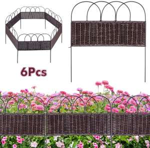 XCSOURCE Decorative Garden Fence Rattan Fence Outdoor Coated Border Folding Patio Fences Flower Bed Fencing Barrier Section Panels Decor Picket Edging