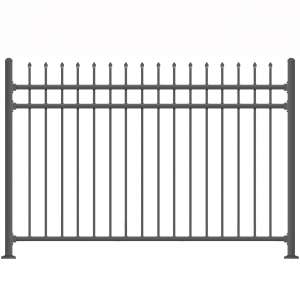 XCEL Black Steel Anti-Rust Fence Panel - Sharp End Pickets - 6.5ft W x 5ft H - Easy Installation - for Residential, Outdoor, Yard, Garden, Swimming Pool