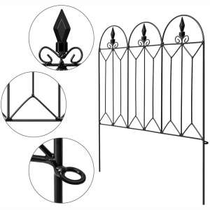 Amagabeli Garden Fence 24inx10ft Outdoor Decorative Fencing Landscape Wire Fencing Folding Wire Patio Border Edge Section Fences Flower Bed