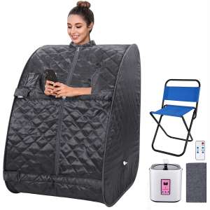OppsDecor Portable Steam Sauna Spa, 2L Personal Therapeutic Sauna for Weight Loss Detox Relaxation at Home,One Person Sauna with Remote Control