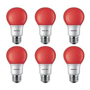 Philips LED 6 Pack A19 LED Red Bulbs