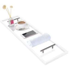 ToiletTree Clear Acrylic Bathtub Caddy with Rust-Proof Stainless Steel Handles