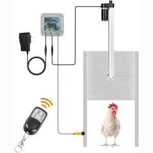 Automatic Chicken Coop Door Timer Auto Door Opener Kit with Infrared Sensor to Prevent Chicken Duck, Goose from Being Crushed Rainproof Auto Chicken Guard Door