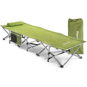 Alpcour Folding Camping Cot – Extra Strong Single Person Small-Collapsing Bed in a Bag