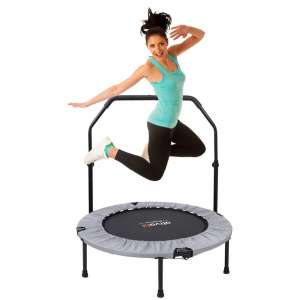 ATIVAFIT 40' Foldable Trampoline Mini Exercise Rebounder with Adjustable Foam Handle Great