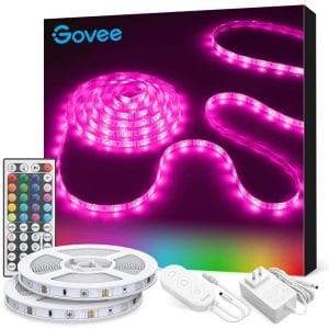 Govee LED Strip Lights, 32.8FT RGB LED Lights with Remote Control, 20 Colors and DIY Mode Color Changing LED Lights, Easy Installation Light Strip