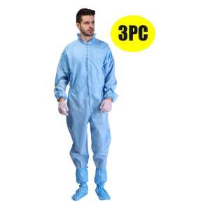 Urchics 3 Pieces Coveralls Washable Isolation Waterproof Gown