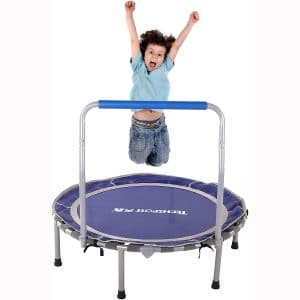 JIKE SLIDE Toddler Trampoline, 36" Kids Trampoline with Handle - Mini Trampoline with Sturdy Frame, Coil Springs, Heavy Duty Trampoline Indoor Outdoor Toddler Trampoline