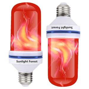 OMK LED Flame 4 Modes E26 Base 6W Energy-Efficient Red Bulbs