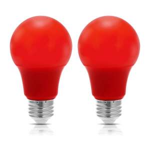 JandCase LED E26 Medium Base 5W A19 Red Color Bulbs