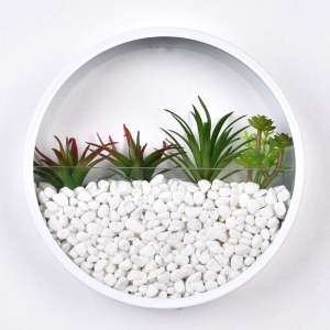 Ecosides White Round Glass Wall Vase Planter