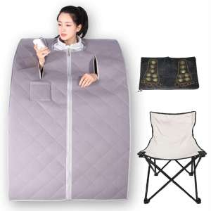 Smartmak Far Infrared Sauna X-Large, One Person Full Body at Home Weight Loss Oversized SPA Box with Upgraded Foot Pad and Reinforced Portable Chair