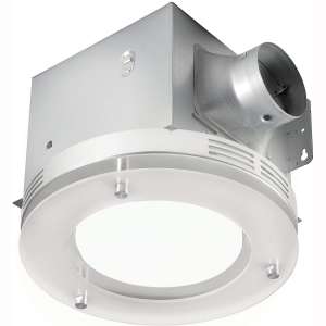 Tosca 7117-02-BN Bathroom Fan Integrated LED Light Ceiling Mount Exhaust Ventilation 1.5 Sones 80 CFM, Frosted Glass