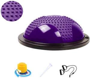 Bliss Extra Exercise Ball Pro Massage Balance Ball Half Ball Balance Trainer with Resistance Bands & Pump Grind Arenaceous and Slip Resistant