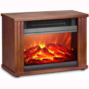 Electric Fireplace Heater, Fireplace Space Heater with 3D Flames Effect, Indoor Fireplace Heater Stove with 3s Instant Heat