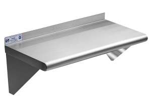 Stainless Steel Shelf 12 x 24 Inches, 230 lb, Commercial NSF Wall Mount Floating Shelving for Restaurant, Kitchen, Home and Hotel
