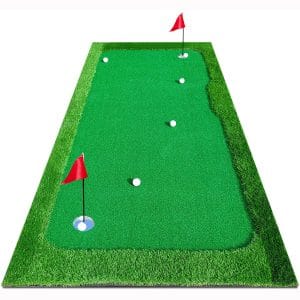 XENBEY Pro Golf Putting Green Mat Indoor Outdoor Large Golf Putting Mat System Golf Training Aid Practice Putter Mat for Home Office Backyard Use