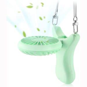 OUTXE Necklace Fan 108° Rotating Free Adjustment, Mini Portable USB Personal Fan 3 Setting, Cooling Folding Electric Fan Rechargeable Battery, Handheld Fan for Outdoor Event, Travel