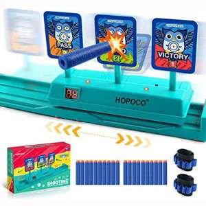 HOPOCO Scoring Targets for Nerf Gun Toys - Electric Scoring Auto Reset Digital Moving Targets - Intelligent Light Sound Effect & Two Game Modes-Ideal Gift Toy