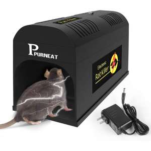 P PURNEAT Electronic Rat Trap- Effective and Powerful Humane Mouse Trap That Works for Rats, Mice – No Poison Use
