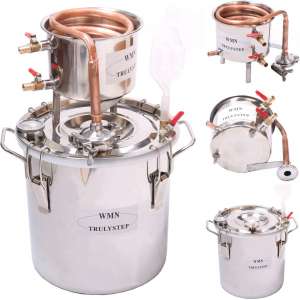 WMN_TRULYSTEP MSC03 Copper Alcohol Moonshine Ethanol Still Spirits Boiler Water Distiller, 20 Litres