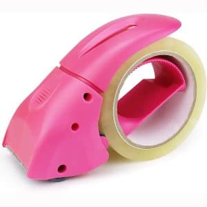 ABEL EVO Packing Tape Dispenser, Pink, 2 Inch Wide Ergonomic Tape Gun, Shipping Moving Mailing Box Sealing Carton Packaging