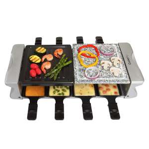 CucinaPro Dual Cheese Raclette Grill with a Non-stick Plate & Cooking Stone