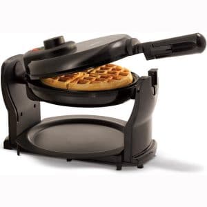 BELLA Classic Rotating Non-Stick Belgian Waffle Maker, Perfect 1" Thick Waffles, PFOA Free Non Stick Coating & Removable Drip Tray for Easy Clean Up, Browning Control, Black