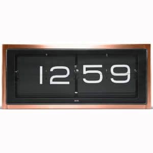 LEFF Amsterdam Brick Flip Clock for Wall or Tabletop Silent Traditional 24h Copper Black