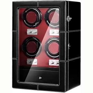 JQUEEN Automatic Watch Winder with Quiet Japanese Mabuchi Motor,Microfiber Leather,Acrylic Sheet,10 Adjustable Modes