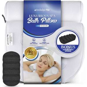 Luxurious Bath Pillow for Women & Men Ergonomic Bathtub Cushion for Neck, Head