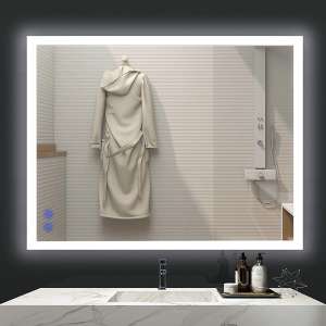 VENETIO 36 X 28 Inches LED Lighted Mirror Wall Mounted Backlit Design