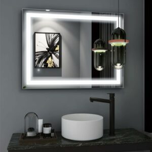 VENETIO Bathroom Vanity Wall Mounted Frameless Makeup Mirror
