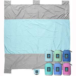 WildHorn Outfitters Sand Escape Beach Blanket. Compact Outdoor Beach Mat Made from Strong Parachute Nylon
