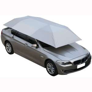 NINTE Car Tent Automatic Folded Remote Control Portable Auto Protection Umbrella Shelter Car Hood 82x157 inches (Silver)