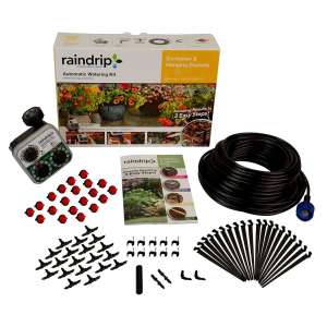 Raindrip R560DP Watering Kit with Hanging Baskets and Container