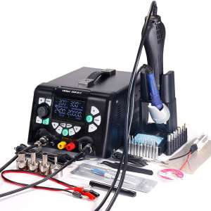 YIHUA 853D 5A-II 4 in 1 Hot Air Rework Soldering Iron Station and DC Power Supply 30V 5A