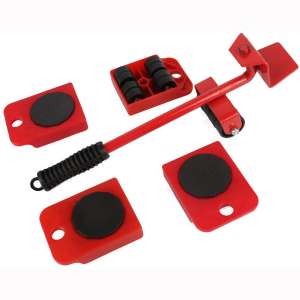 Furniture Lifter Easy to Move Slider 5 Piece Mobile Tool Set, Heavy Furniture Appliance Moving and Lifting System