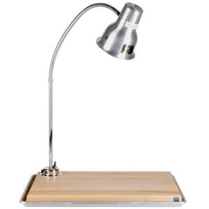 Carlisle HL8195B00 FlexiGlow Aluminum Heat Lamp with Cutting Board and Drip Pan, Single Arm, 18" x 26" x 39"