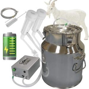 Hantop Goat Milking Machine, Pulsation Rechargeable Battery Vacuum Pump Milker, Automatic Portable Livestock Milking Equipment