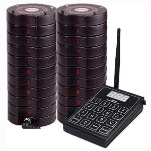 SHIHUI 20 Coaster Pagers+1 Keypad Queue Call Wireless Calling System for Servers