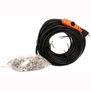 9milelake Heat Roof Gutter De-icing Ice Snow Melter Cable Tape Kit - 80FT, With Thermostat- On：6±3℃ Off：13±3℃