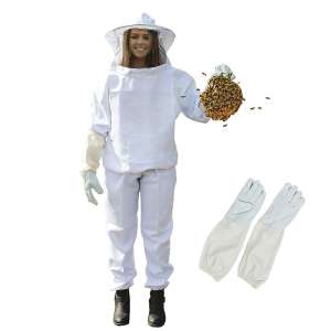 Bee Suit for Women - for Professionals and Beginners - Full Body Bee Keeper Outfit - Best for Beekeeping - Protective Bee Jacket with Hood, Pants, Gloves - by Silginnes