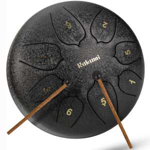 8 Inch 8 Note Steel Tongue Drum Percussion Instrument Lotus Hand Pan Drum with Drum Mallets Carry Bag