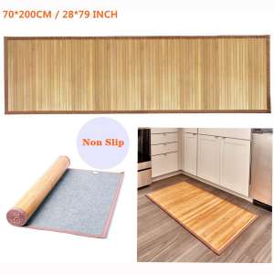 Nisorpa Natural Bamboo Mat Large Bamboo Floor Mats for Home Anti Slip Kitchen Floor Rug Eco-Friendly Bamboo Bath Rug